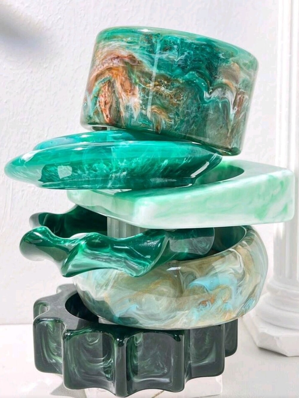 Set Of 6 Chunky Bracelets